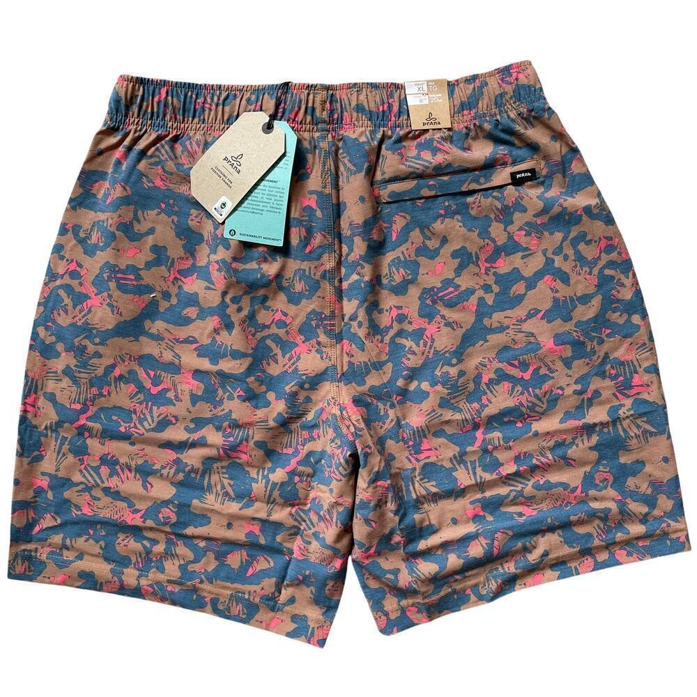 prAna XL Metric E-Waist Shorts | Eco Print Swim, UPF 50+, Fresca Camo NWT $69 - Picture 2 of 7